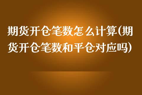 期货开仓笔数怎么计算(期货开仓笔数和平仓对应吗)_https://gjqh.wpmee.com_期货百科_第1张