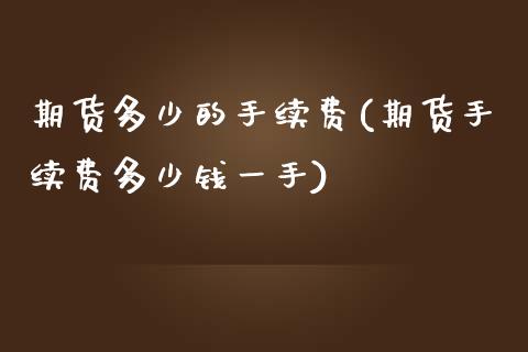 期货多少的手续费(期货手续费多少钱一手)_https://gjqh.wpmee.com_期货平台_第1张