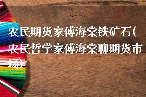 农民期货家傅海棠铁矿石(农民哲学家傅海棠聊期货市场)_https://gjqh.wpmee.com_国际期货_第1张