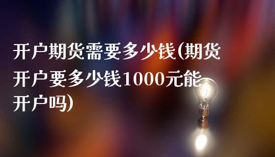 开户期货需要多少钱(期货开户要多少钱1000元能开户吗)_https://gjqh.wpmee.com_期货开户_第1张