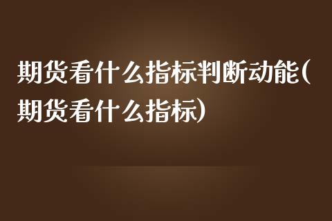 期货看什么指标判断动能(期货看什么指标)_https://gjqh.wpmee.com_期货新闻_第1张