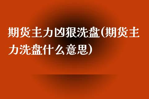 期货主力凶狠洗盘(期货主力洗盘什么意思)_https://gjqh.wpmee.com_期货开户_第1张