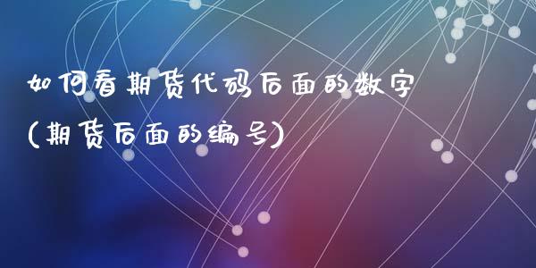 如何看期货代码后面的数字(期货后面的编号)_https://gjqh.wpmee.com_期货百科_第1张