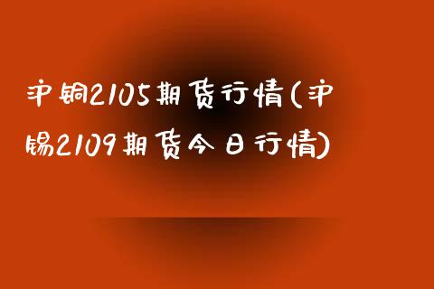 沪铜2105期货行情(沪锡2109期货今日行情)_https://gjqh.wpmee.com_期货百科_第1张