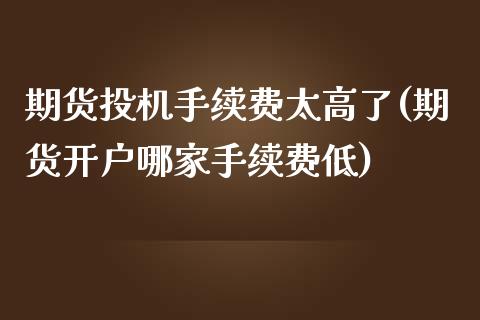 期货投机手续费太高了(期货开户哪家手续费低)_https://gjqh.wpmee.com_期货平台_第1张