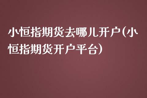 小恒指期货去哪儿开户(小恒指期货开户平台)_https://gjqh.wpmee.com_期货平台_第1张