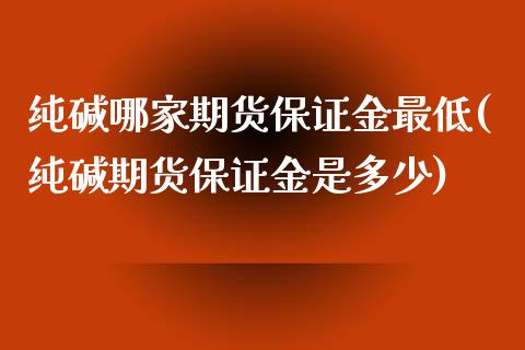 纯碱哪家期货保证金最低(纯碱期货保证金是多少)_https://gjqh.wpmee.com_期货开户_第1张