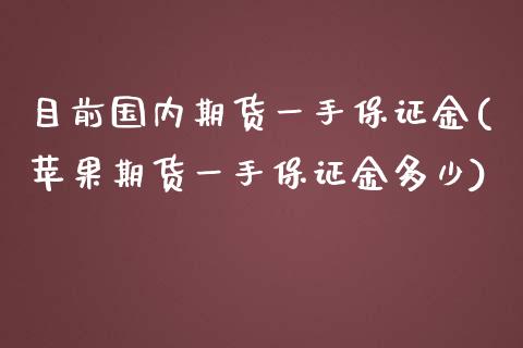 目前国内期货一手保证金(苹果期货一手保证金多少)_https://gjqh.wpmee.com_国际期货_第1张