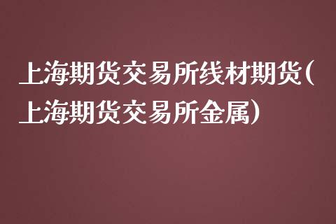 上海期货交易所线材期货(上海期货交易所金属)_https://gjqh.wpmee.com_期货新闻_第1张