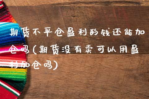 期货不平仓盈利的钱还能加仓吗(期货没有卖可以用盈利加仓吗)_https://gjqh.wpmee.com_期货新闻_第1张