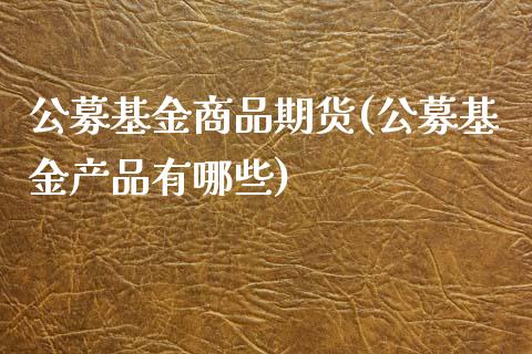 公募基金商品期货(公募基金产品有哪些)_https://gjqh.wpmee.com_期货新闻_第1张