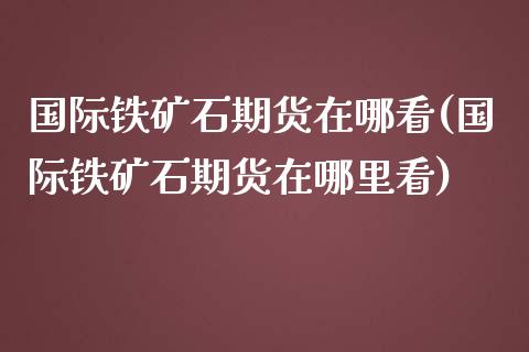 国际铁矿石期货在哪看(国际铁矿石期货在哪里看)_https://gjqh.wpmee.com_期货新闻_第1张