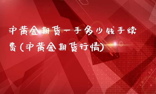 沪黄金期货一手多少钱手续费(沪黄金期货行情)_https://gjqh.wpmee.com_期货新闻_第1张