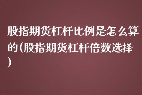 股指期货杠杆比例是怎么算的(股指期货杠杆倍数选择)_https://gjqh.wpmee.com_期货百科_第1张