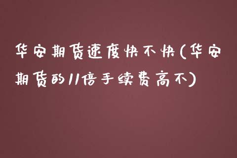 华安期货速度快不快(华安期货的11倍手续费高不)_https://gjqh.wpmee.com_期货新闻_第1张