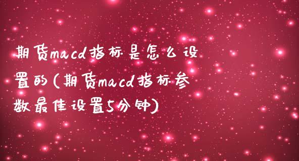 期货macd指标是怎么设置的(期货macd指标参数最佳设置5分钟)_https://gjqh.wpmee.com_期货新闻_第1张