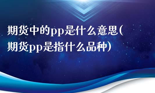 期货中的pp是什么意思(期货pp是指什么品种)_https://gjqh.wpmee.com_期货平台_第1张