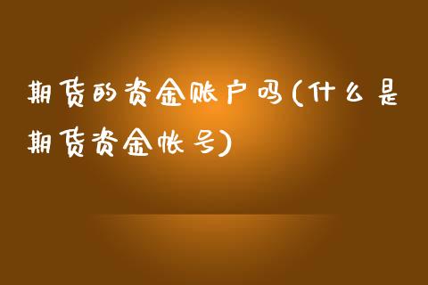 期货的资金账户吗(什么是期货资金帐号)_https://gjqh.wpmee.com_国际期货_第1张