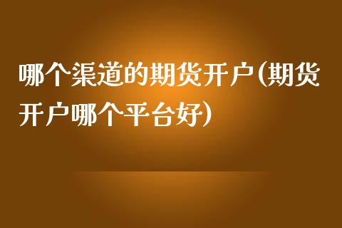 哪个渠道的期货开户(期货开户哪个平台好)_https://gjqh.wpmee.com_期货新闻_第1张