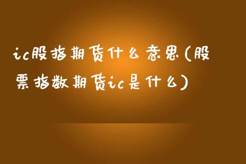 ic股指期货什么意思(股票指数期货ic是什么)_https://gjqh.wpmee.com_期货开户_第1张