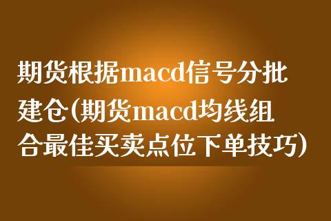 期货根据macd信号分批建仓(期货macd均线组合最佳买卖点位下单技巧)_https://gjqh.wpmee.com_国际期货_第1张