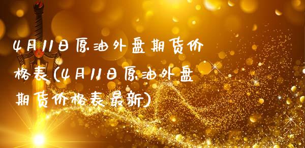 4月11日原油外盘期货价格表(4月11日原油外盘期货价格表最新)_https://gjqh.wpmee.com_期货开户_第1张