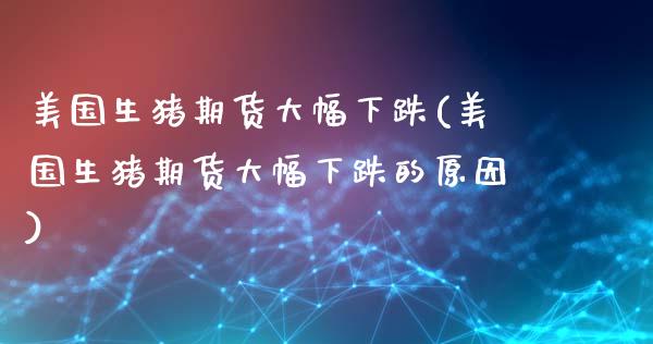 美国生猪期货大幅下跌(美国生猪期货大幅下跌的原因)_https://gjqh.wpmee.com_期货百科_第1张