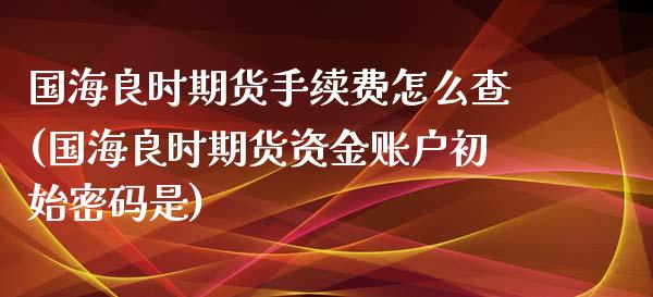 国海良时期货手续费怎么查(国海良时期货资金账户初始密码是)_https://gjqh.wpmee.com_国际期货_第1张