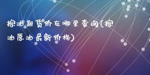 棕油期货价在哪里查询(棕油原油最新价格)_https://gjqh.wpmee.com_期货新闻_第1张