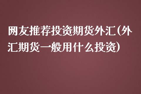 网友推荐投资期货外汇(外汇期货一般用什么投资)_https://gjqh.wpmee.com_期货开户_第1张