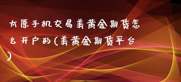 太原手机交易美黄金期货怎么开户的(美黄金期货平台)_https://gjqh.wpmee.com_国际期货_第1张