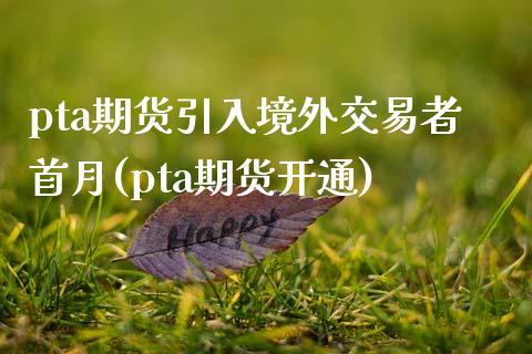 pta期货引入境外交易者首月(pta期货开通)_https://gjqh.wpmee.com_期货百科_第1张