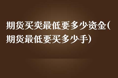 期货买卖最低要多少资金(期货最低要买多少手)_https://gjqh.wpmee.com_期货平台_第1张