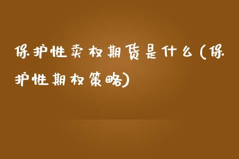 保护性卖权期货是什么(保护性期权策略)_https://gjqh.wpmee.com_期货开户_第1张