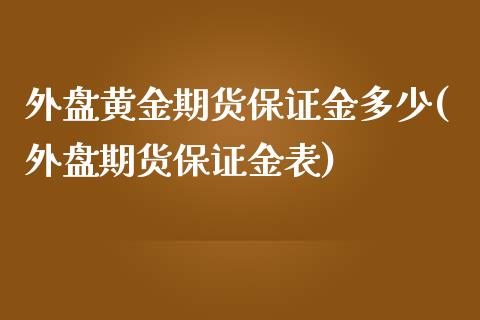 外盘黄金期货保证金多少(外盘期货保证金表)_https://gjqh.wpmee.com_国际期货_第1张