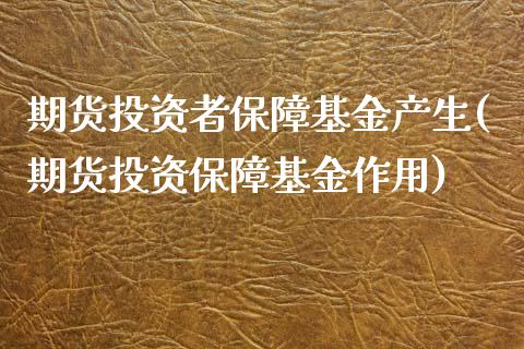 期货投资者保障基金产生(期货投资保障基金作用)_https://gjqh.wpmee.com_期货百科_第1张