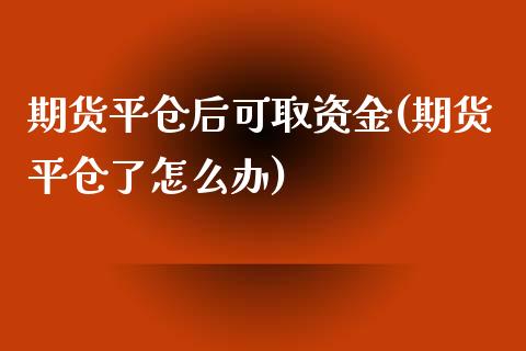 期货平仓后可取资金(期货平仓了怎么办)_https://gjqh.wpmee.com_期货平台_第1张