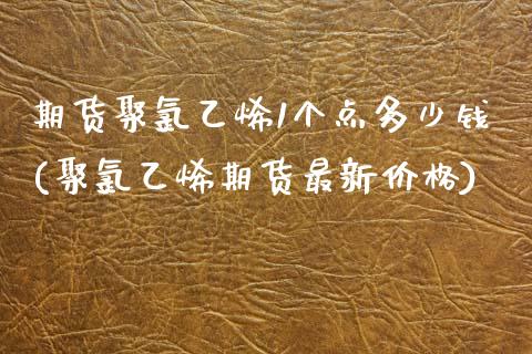 期货聚氯乙烯1个点多少钱(聚氯乙烯期货最新价格)_https://gjqh.wpmee.com_期货百科_第1张