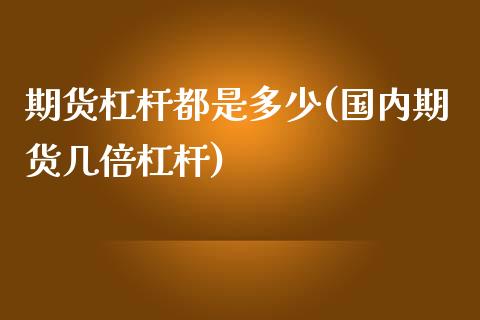 期货杠杆都是多少(国内期货几倍杠杆)_https://gjqh.wpmee.com_国际期货_第1张