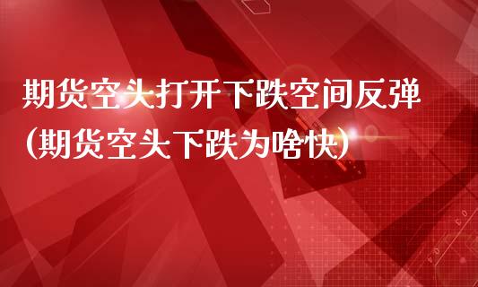 期货空头打开下跌空间反弹(期货空头下跌为啥快)_https://gjqh.wpmee.com_期货平台_第1张