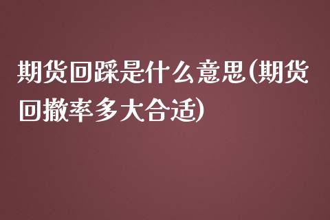 期货回踩是什么意思(期货回撤率多大合适)_https://gjqh.wpmee.com_期货新闻_第1张