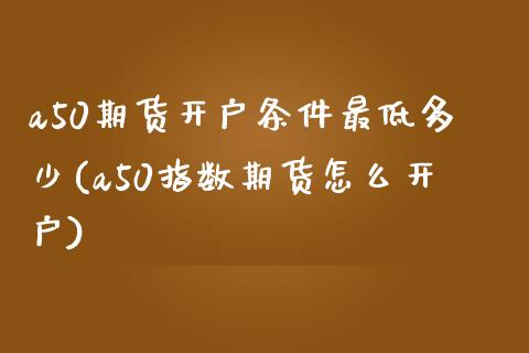 a50期货开户条件最低多少(a50指数期货怎么开户)_https://gjqh.wpmee.com_期货百科_第1张