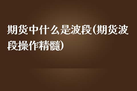 期货中什么是波段(期货波段操作精髓)_https://gjqh.wpmee.com_国际期货_第1张