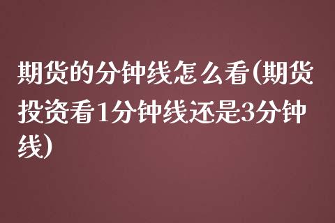 期货的分钟线怎么看(期货投资看1分钟线还是3分钟线)_https://gjqh.wpmee.com_期货百科_第1张