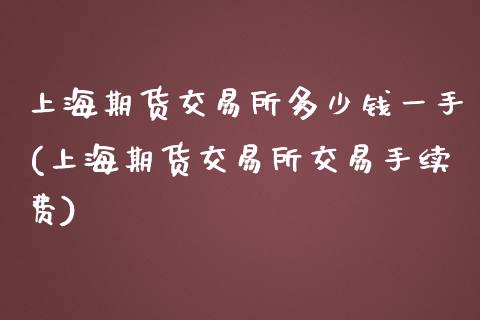 上海期货交易所多少钱一手(上海期货交易所交易手续费)_https://gjqh.wpmee.com_期货平台_第1张