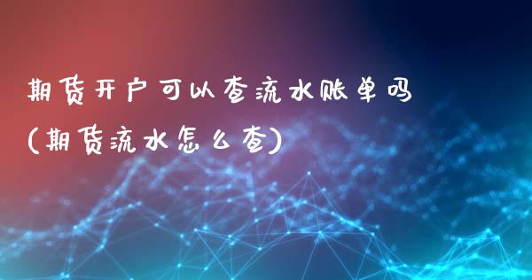 期货开户可以查流水账单吗(期货流水怎么查)_https://gjqh.wpmee.com_期货平台_第1张