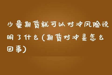 少量期货就可以对冲风险说明了什么(期货对冲是怎么回事)_https://gjqh.wpmee.com_国际期货_第1张