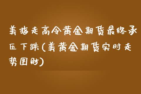 美指走高令黄金期货最终承压下跌(美黄金期货实时走势图财)_https://gjqh.wpmee.com_国际期货_第1张