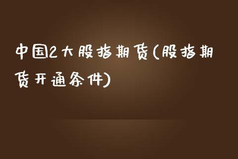 中国2大股指期货(股指期货开通条件)_https://gjqh.wpmee.com_期货百科_第1张