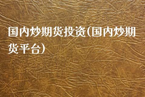 国内炒期货投资(国内炒期货平台)_https://gjqh.wpmee.com_期货平台_第1张